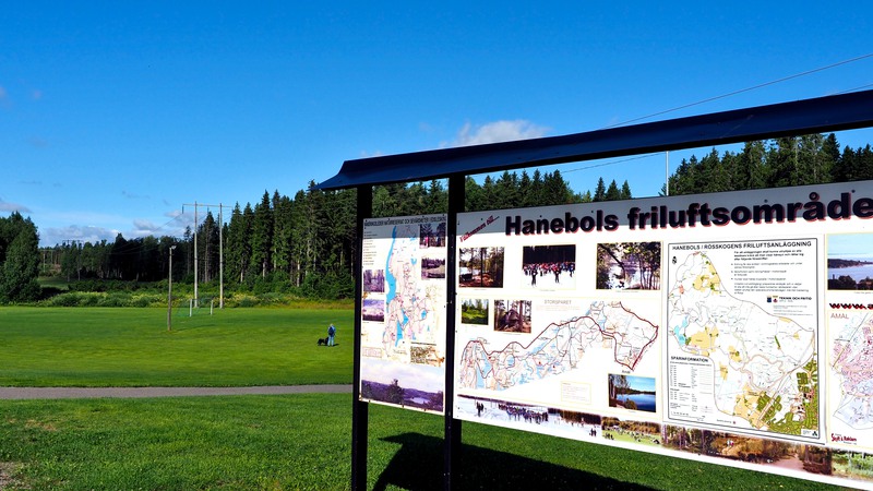 Informationstavlan på Hanebols friluftsområde