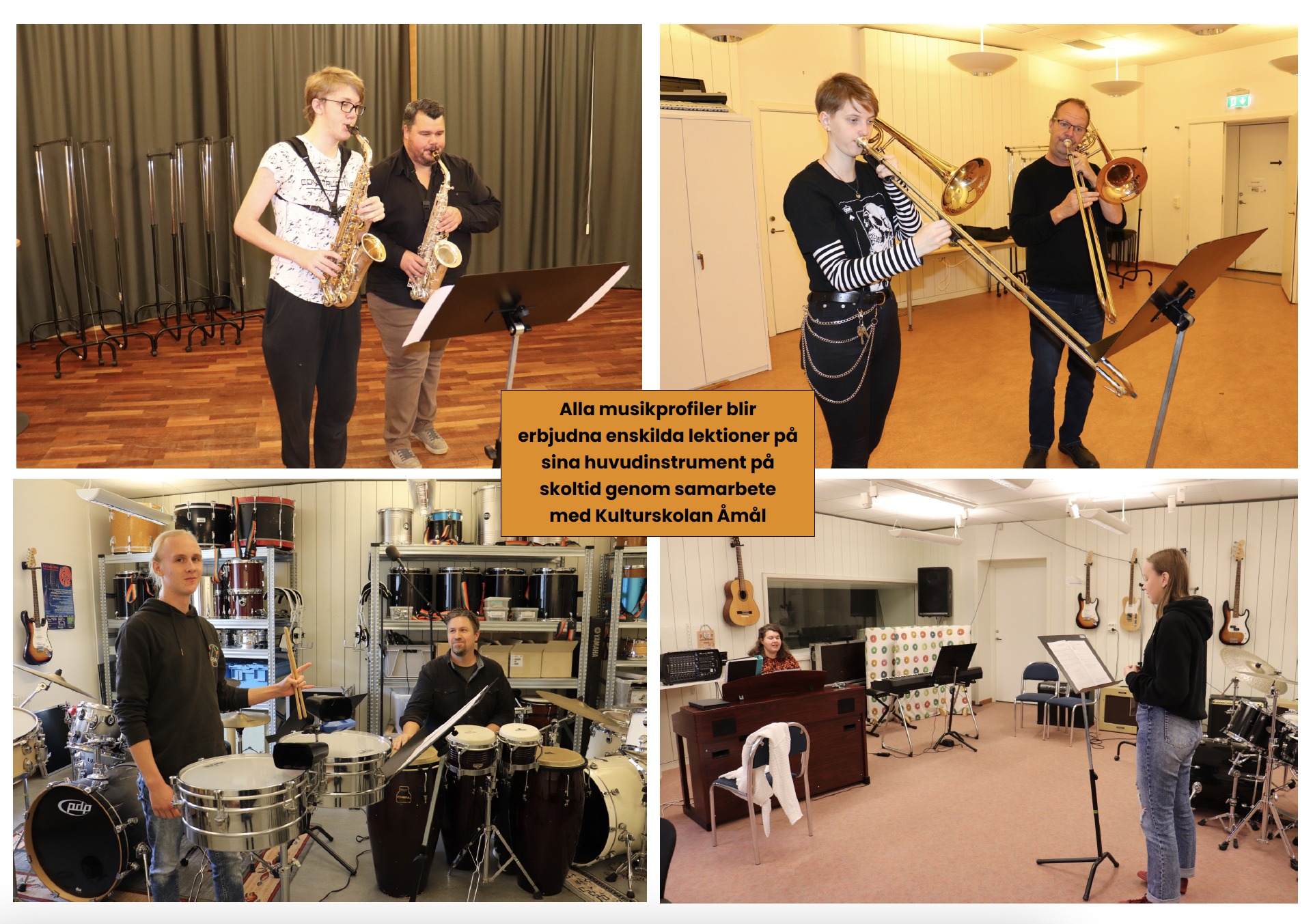 Du erbjuds individuella instrumentallektioner på ditt huvudinstrument på Kulturskolan